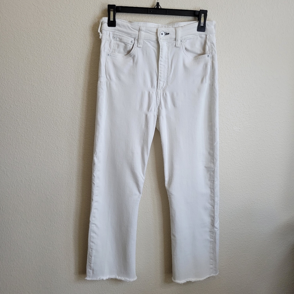 Rag & Bone Nina High Rise Flare Optic White Jeans Ladies Size 27